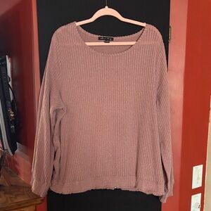 Cozy Mauve Ribbed Sweater
